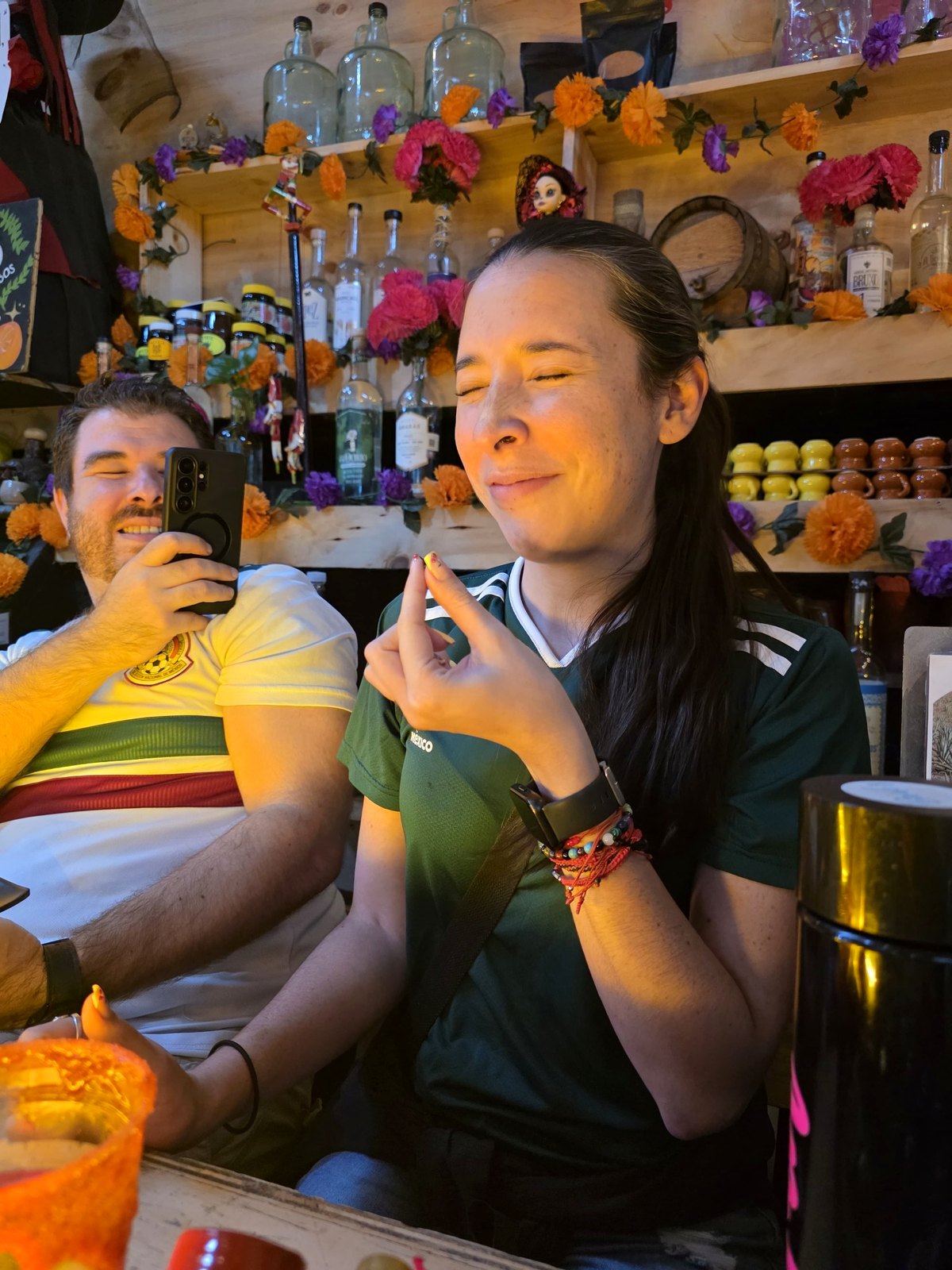 Guest trying edible insects